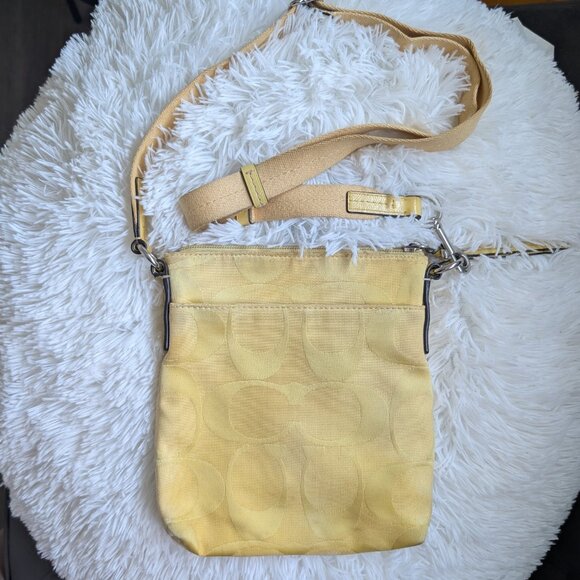 Coach, Monogram C Crossbody Bag, Butter Yellow - Picture 2 of 12
